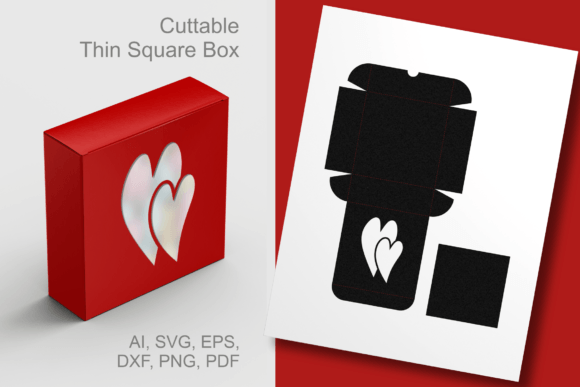 A Pair of Hearts 3D SVG: Shapes for Favor Boxes
