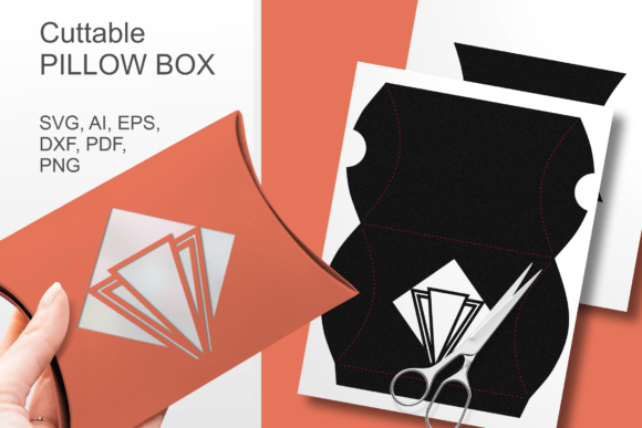 Art Deco Style Window Pillow Box SVG: 3D Gift Boxes