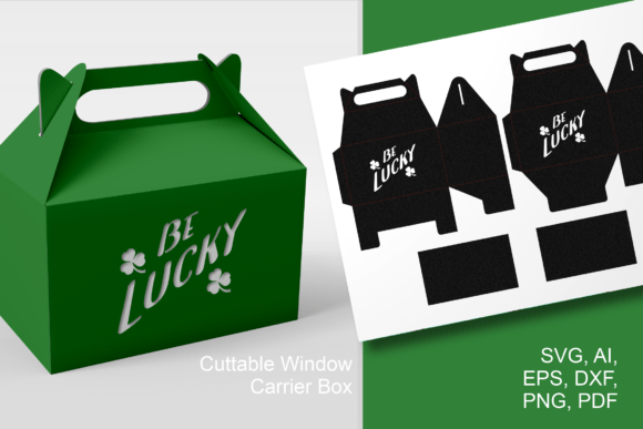 Be Lucky Gable Box 3D SVG for Gift Boxes