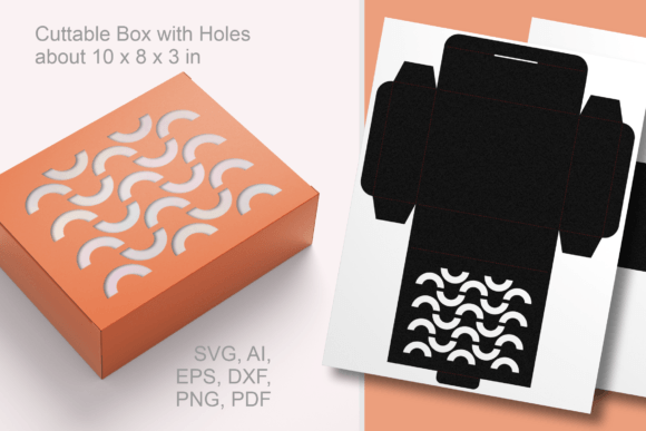 Chain Patterned Rectangular Box Template: 3D SVG Shapes