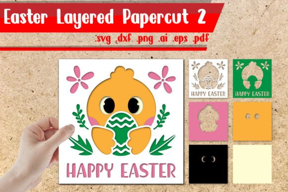 Easter Layered Papercut 2: 3D SVG for Shadow Boxes