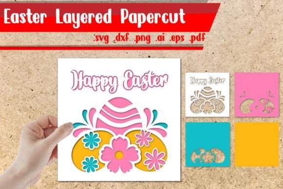 Easter Layered Papercut 3D SVG for Shadow Boxes