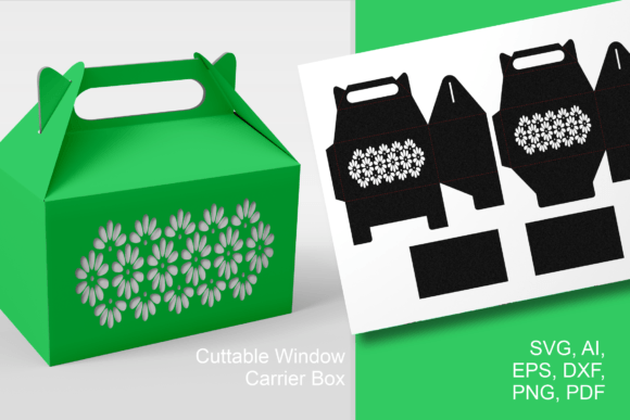 Flower Holes Gable Box Template: 3D SVG Gift Boxes