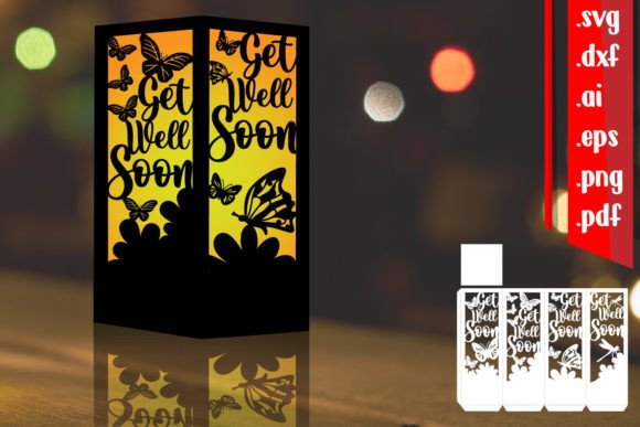 Get Well Soon Lantern SVG: 3D Shapes for Crafters