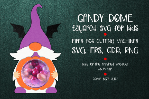 Halloween Gnome Candy Dome: 3D SVG Shapes