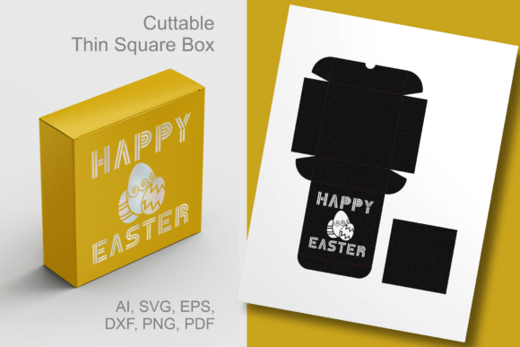 Happy Easter Thin Square Box Template: 3D SVG Shapes Review