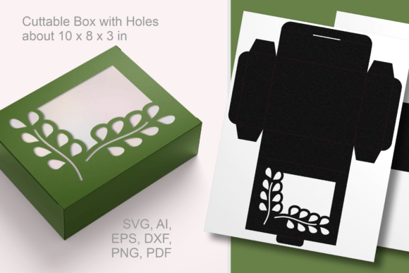Herb Corner Wide Window Rectangular Box 3D SVG Shapes