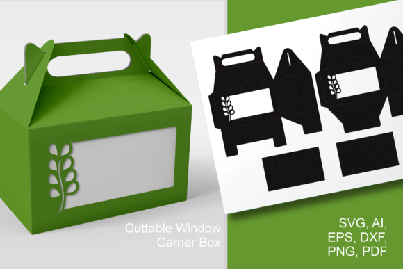 Herb Wide Window Gable Box Template 3D SVG Shapes