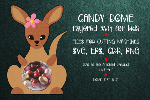 Kangaroo Candy Dome 3D SVG: Shapes for Craft