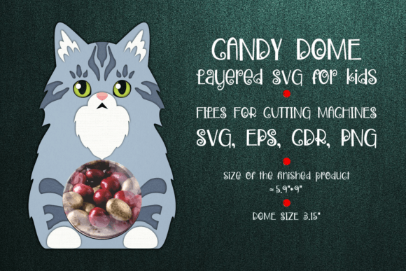 Norwegian Forest Cat Candy Dome: 3D SVG Shapes