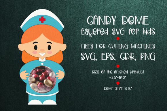 Nurse Candy Dome 3D SVG: Shapes for Party Crafts
