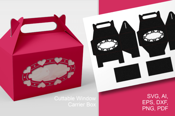 Oval Window with Hearts Gable Box: 3D SVG Shapes