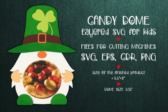Patrick’s Day Gnome Candy Dome 3D SVG Shapes
