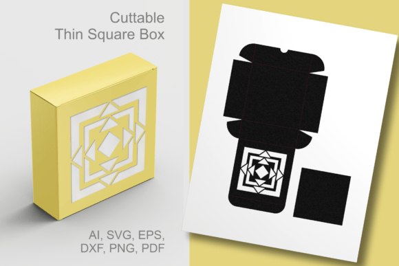 Quadrats Window 3D SVG for Elegant Gift Boxes