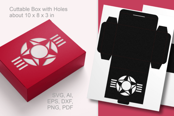 Round Window with Star Rectangular Box 3D SVG Shapes