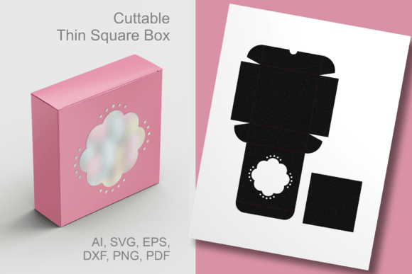 Scalloped Window with Dots Square Box 3D SVG Gift Boxes