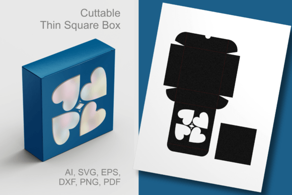 Shiny Hearts Thin Square Box: 3D SVG Shapes Review