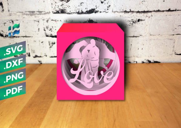 Valentine's Day Love 3D SVG for Shadow Boxes