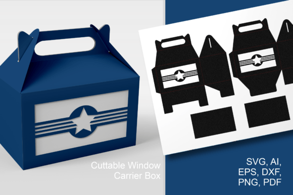 Window with Star N Stripes Gable Box 3D SVG Shapes